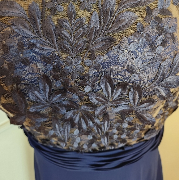 Navy Cocktail Dress sz 10 - Picture 4 of 16